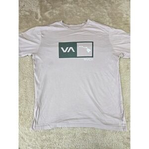 RVCA Mens Hawaii VA Box Logo Graphic T-Shirt Mauve XL Regular Fit PM Tenore ANP